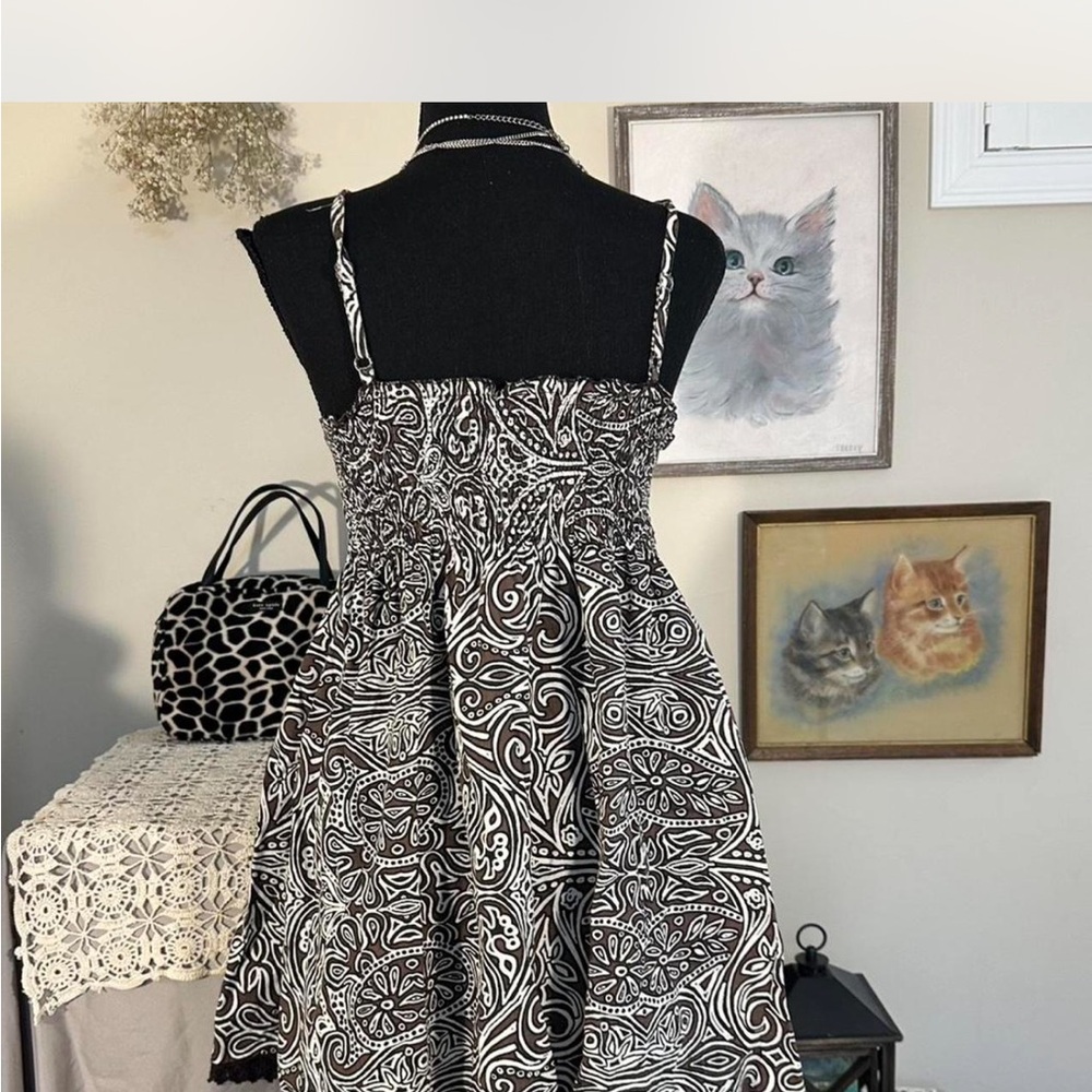 No Boundaries Black and White Paisley Mini Dress - Picture 4 of 6
